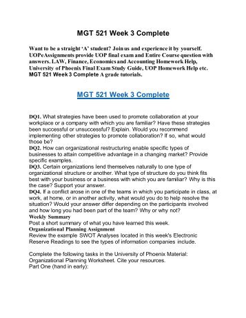 Homework help for uop