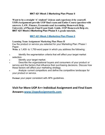 Help with university assignment marketing