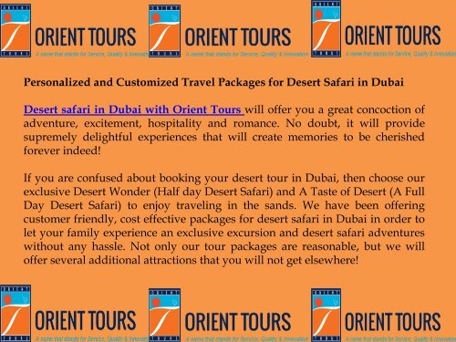 Exciting  Desert Safari in Dubai