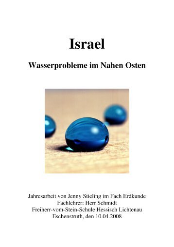 Israel - Wasserprobleme im Nahen Osten - Freiherr-vom-Stein-Schule