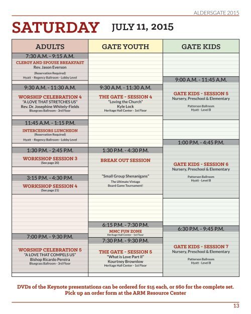 Aldersgate 2015 Program Guide