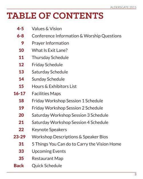 Aldersgate 2015 Program Guide