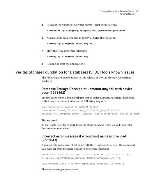 Veritas Storage Foundation Release Notes