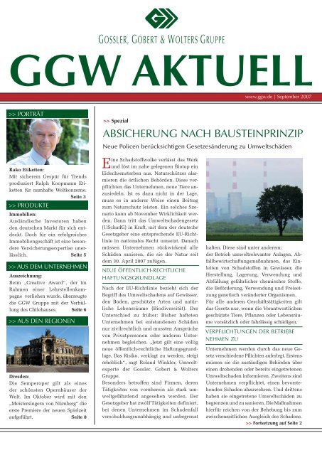 ABSICHERUNG NACH BAUSTEINPRINZIP - ggw.de
