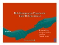 Risk Management Framework Basel II :Some Issues Robin Roy