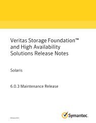 Veritas Storage Foundation and High Availability Solutions Release Notes