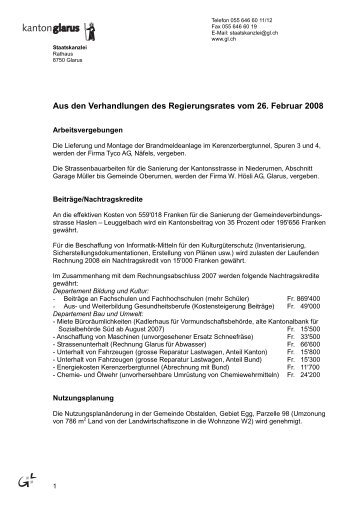 Bulletin 07 vom 26. Februar 2008.pdf - Kanton Glarus