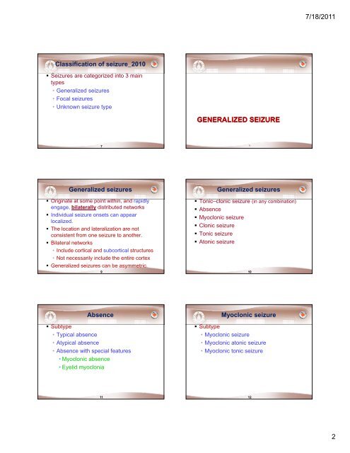 7/18/2011 1 Clinical Use of Antiepileptic Drugs and Clinical Use of ...