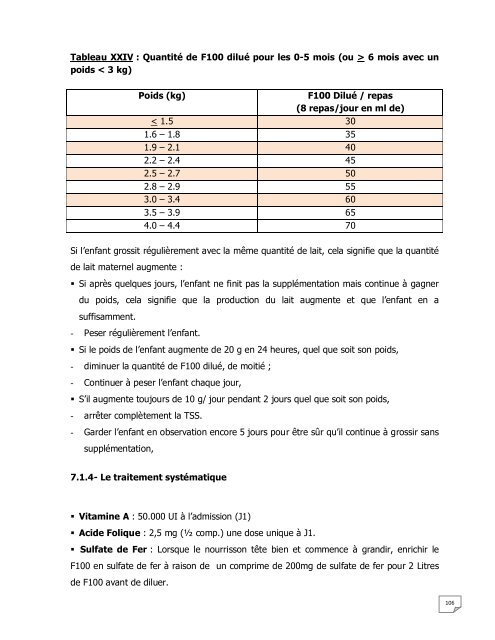 PROTOCOLE NATIONAL DE PRISE EN CHARGE DE LA MALNUTRITION AIGUE