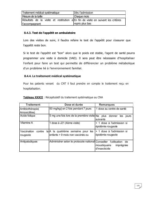 PROTOCOLE NATIONAL DE PRISE EN CHARGE DE LA MALNUTRITION AIGUE