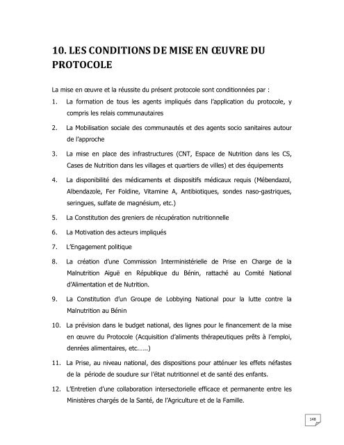 PROTOCOLE NATIONAL DE PRISE EN CHARGE DE LA MALNUTRITION AIGUE