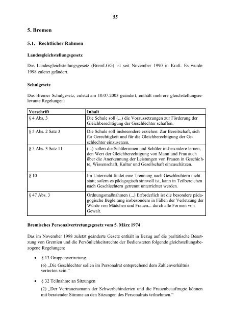 Gleichstellung im schulischen Bereich - GEW