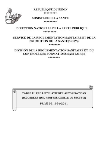 RÃ©pertoire des autorisations accordÃ©es aux professionnels de santÃ© ...