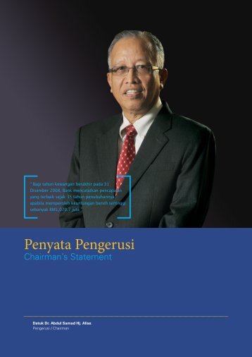 Penyata Pengerusi - Bank Pembangunan Malaysia Berhad