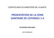 PRESENTATION DE LA ZONE SANITAIRE DE COTONOU 1-4