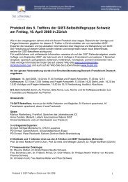 Protokoll des 5. Treffens der GIST-Selbsthilfegruppe Schweiz