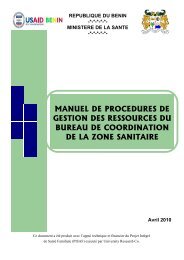 MANUEL DE PROCEDURES BZ - MinistÃ¨re de la SantÃ©