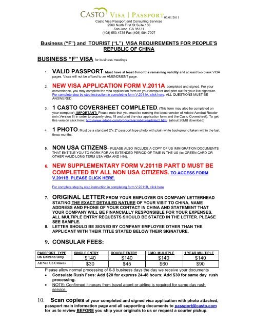 BUSINESS â€œFâ€ VISA for business meetings NEW VISA ... - Casto Travel