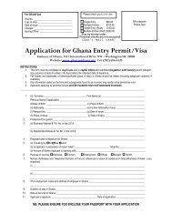 Application for Ghana Entry Permit/Visa