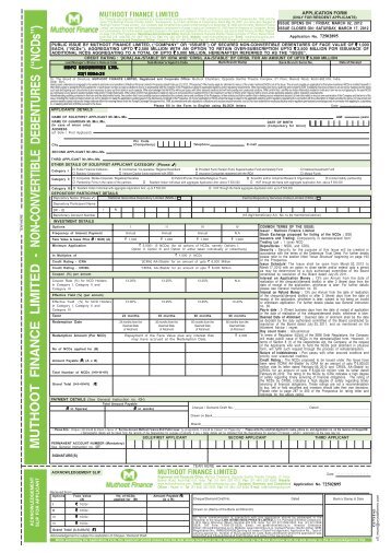 MUTHOOT FINANCE LIMITED - HDFC Bank