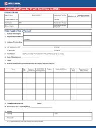 Application Form for Credit Facilities to MSEs