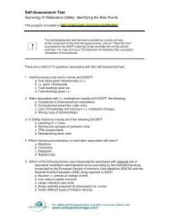 Self-Assessment Test Improving IV Medication Safety Identifying the Risk Points