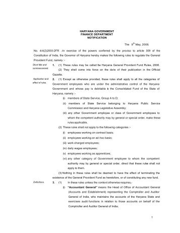 Haryana GPF Rules 2006 _English Version_ - Treasury & Accounts ...