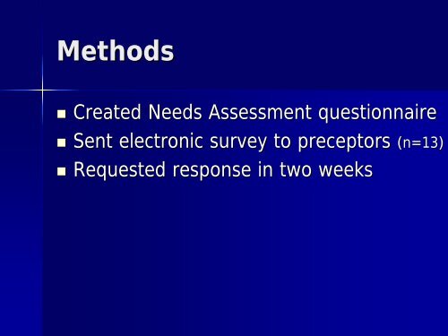 Pharmacy residency preceptor development a baseline needs assessment