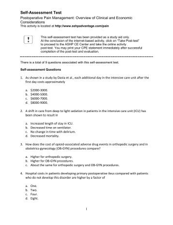 Self-Assessment Test