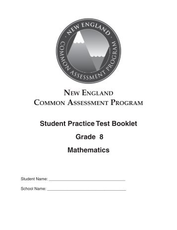 Student Practice Test Booklet Mathematics Grade 8 - Maine.gov