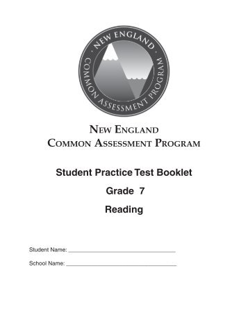 Student Practice Test Booklet Grade 7 Reading