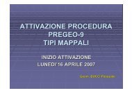 ATTIVAZIONE PROCEDURA PREGEO-9 TIPI MAPPALI