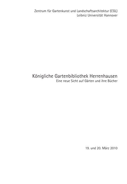 Königliche Gartenbibliothek Herrenhausen - Gottfried Wilhelm ...