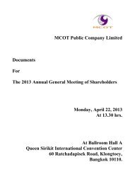 MCOT Public Company Limited Documents For The 2013 Annual ...