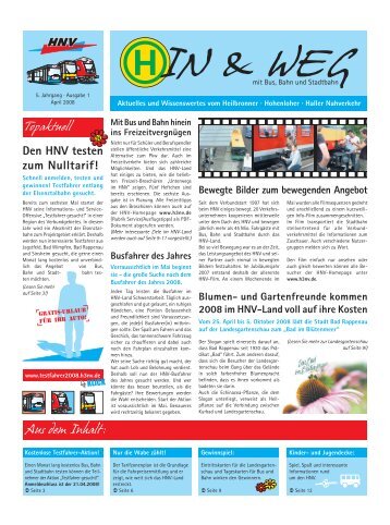 HIN & WEG - HNV - Heilbronner · Hohenloher · Haller Nahverkehr