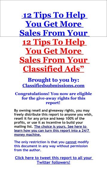 12 ways to get more sales using classified ads