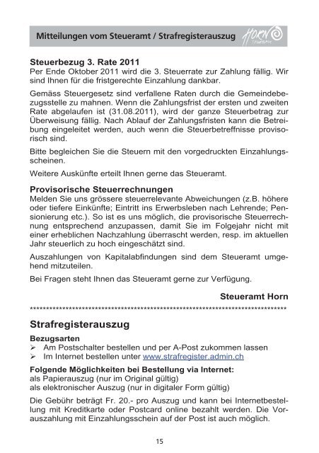 Mitteilungsblatt 05/2011 - in der Gemeinde Horn