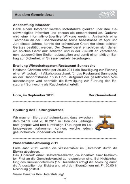 Mitteilungsblatt 05/2011 - in der Gemeinde Horn