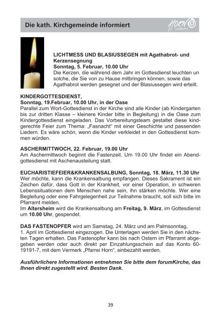 Mitteilungsblatt 01/2012 - in der Gemeinde Horn