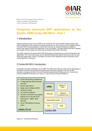 Designing advanced DSP applications on the Kinetis ARM Cortex ...