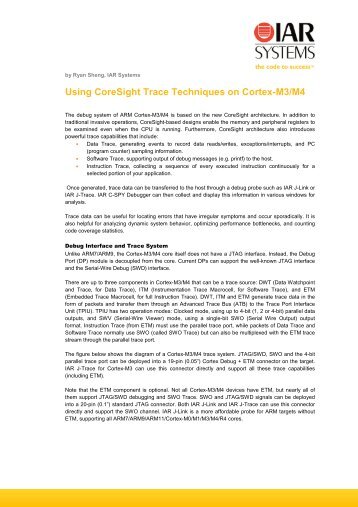Using CoreSight Trace Techniques on Cortex - IAR Systems
