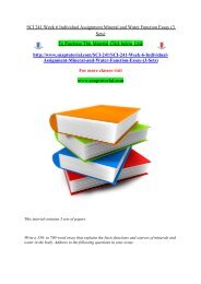 SCI 241 Week 6 Individual Assignment Mineral and Water Function Essay (3 Sets)/Snaptutorial