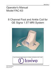 Operator's Manual Model FAC-63 8 Channel Foot and Ankle ... - Invivo