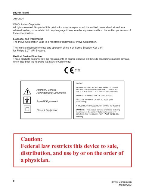 View Operators Manual - Invivo