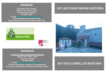 2011-2012 IKASTAROAK BUSTURIA 2011-2012 CURSILLOS BUSTURIA