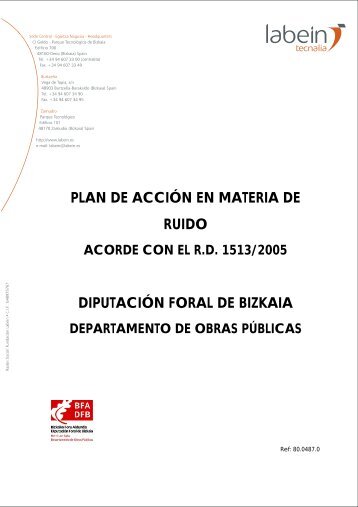 PLAN DE ACCIÓN EN MATERIA DE RUIDO DIPUTACIÓN FORAL DE BIZKAIA