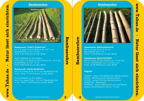 Katalog Bambus und Naturmaterialien von Tahas