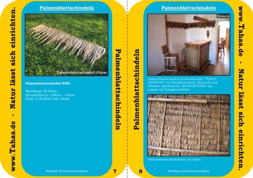 Katalog Bambus und Naturmaterialien von Tahas