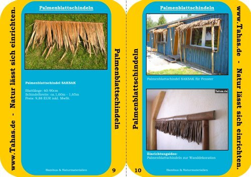 Katalog Bambus und Naturmaterialien von Tahas