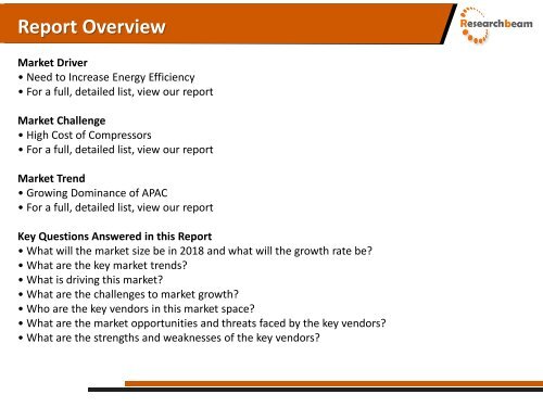 Air Compressor Market: Forecast and Statistical Analysis 2015-2019